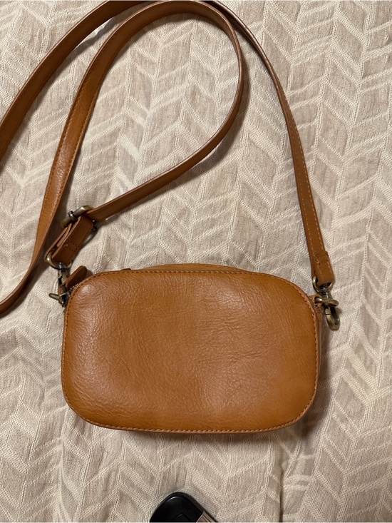 Joy Susan Handbags - Joy Susan Tan Leather Crossbody with Striped Interior